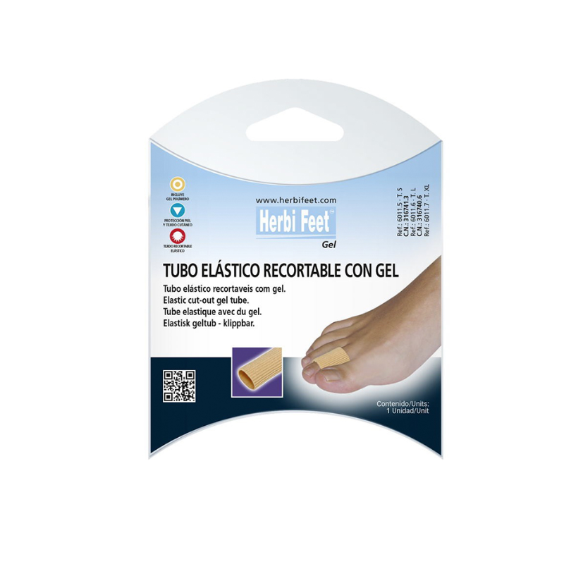 Tubo recortável com gel - proteção para dedos